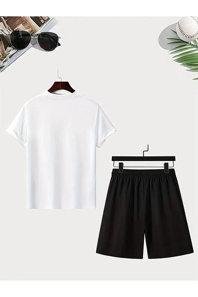 Minikelya 2 Pcs Men's Comfortable Los Angeles Est.1781 Letter Print Set