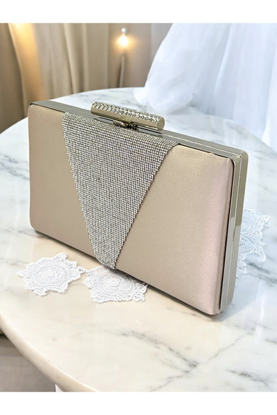 Wedding Fashion Culoarea pielii Culoare Satin Cristal Piatra Geanta Rochie De Seara De Dama Nunta Absolventa Logodna