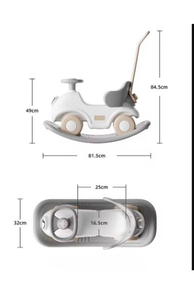 Generic 3 in 1 Kids Ride-On Car, Stick Control Car & Rocking Horse