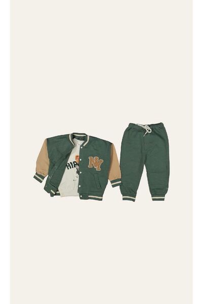 Yağmur Giyim Necix's Ny Embroidered Green Boy's Set 233230