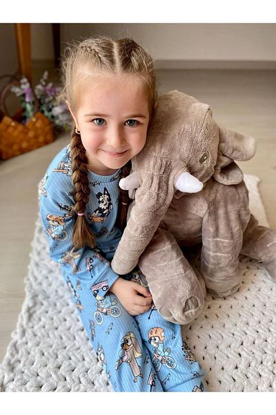 Koçak Kids İSOB Blue Bluey Patterned - Set de pijamale pentru fete din bumbac 100% twill 3-8 ani 31221-M
