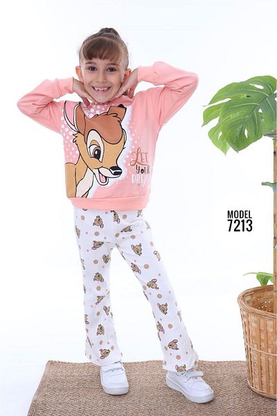 yagmurgiyim Pjk2I Bmb Patterned Powder Corded Tights 2 Thread 100% Cotton Girl's Set 3-10 Years 7213-Pu