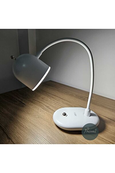 urzsmell Şarjlı Dokunmatik Led Çalışma Okuma Işığı Flexible Masa Lambası Işık Ayarlanabilir Beyaz 8440