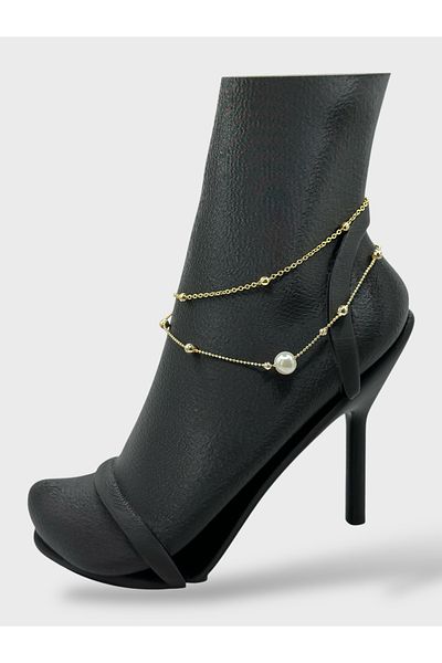 Arnes Jewelry Steel Dorical Anklet with Pearls