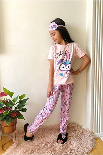 yagmurgiyim Rabbit Sa deznom Pidžama za devojčice u prahu - kratki rukav, 4-1...