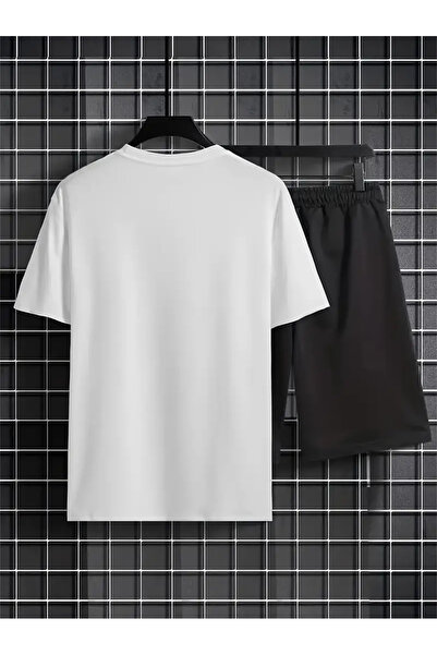 NEW TRENDY COLLECTİON 2Pcs Suitsmen's Stylish Comfortable Balance Printed Shorts and T-Shirt Set