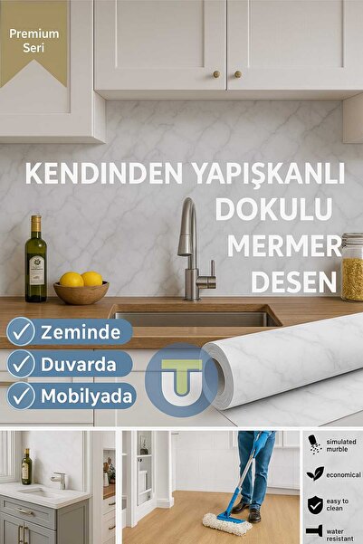 Technojet Premium Marble Pattern Adhesive Floor - Kitchen, Cabinet, Table Finish 60Cmx300Cm