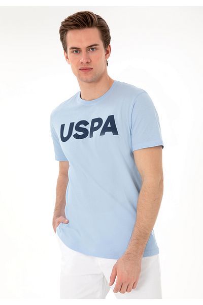U.S. Polo Assn. U.S. Polo Assn. Men's Fashion Collar Basic T-Shirt Blue Opening Fit