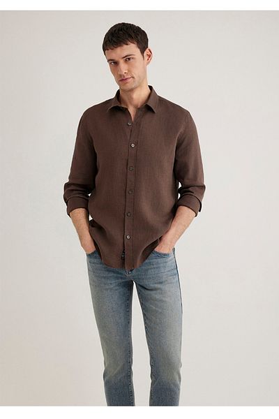 Mavi Ανδρικό πουκάμισο slim fit από 100% λινό