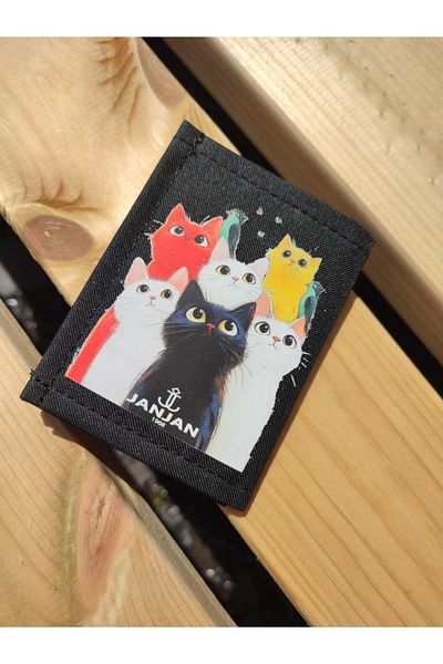 JANJAN Sports Wallet, Unisex Wallet with Velcro, Zipper, Keychain, Coin Compartment, Fabric Wallet