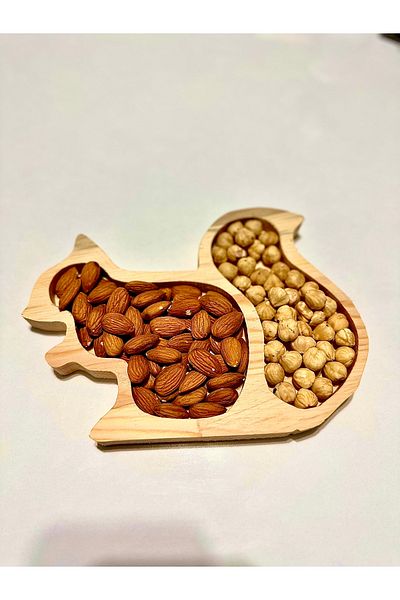 aygmax Wooden Presentation Plate Presentation Snack Bowl Squirrel
