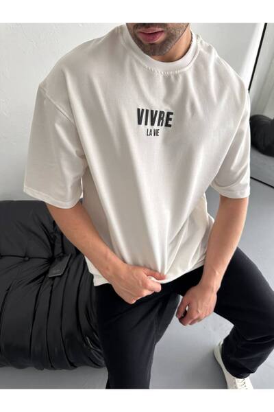 İLKCET MODA Μπλουζάκι La Vie Unisex με στάμπα Oversize