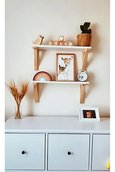 Sef moda 50*15 Cm Mdf’lam 2’li Duvar Rafı & Kitaplık Beyaz