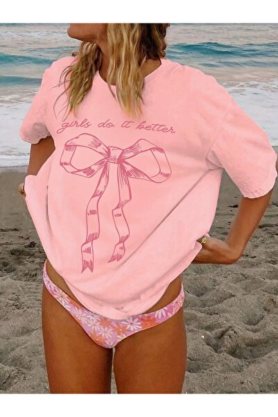 AZIZI TEKSTIL Μπλουζάκι με στάμπα με κόμπο, κοντομάνικο μπλουζάκι με λαιμόκοψ...