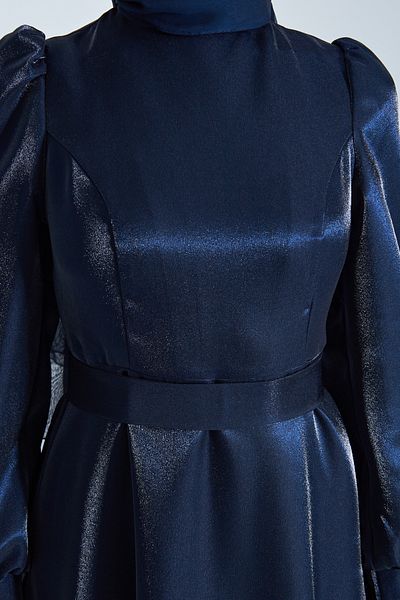 Azeem Glitter Satin Hijab Evening Dress, Graduation, Engagement, Wedding, Promise Dress