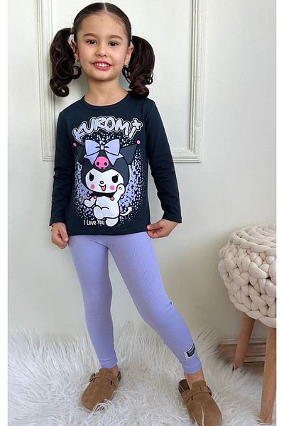 Yağmur Giyim Kuromi Patterned Tights Girl Set 3-10 Years 7498-L