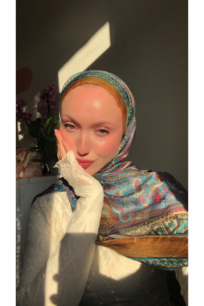 SHIRA Ernik Desenli İpek Şal
