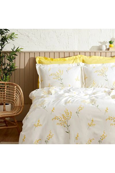 Karaca Home Loretta 100% Baumwolle Einzel Bettbezug Set Gelb