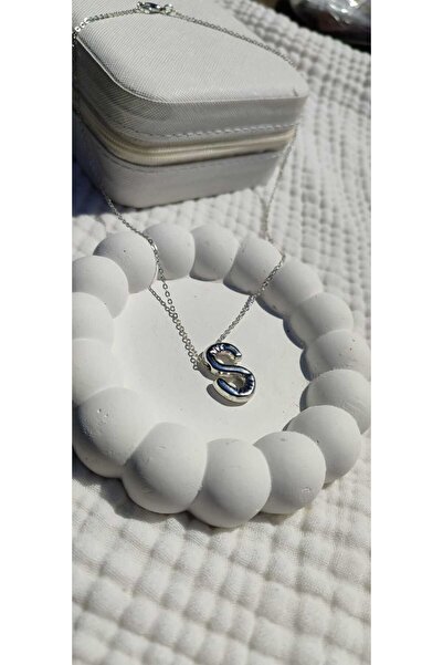 Anziano bijuteri Kadın 3 Boyutlu Trend S Harfli Gümüş Renkli Balon Kolye