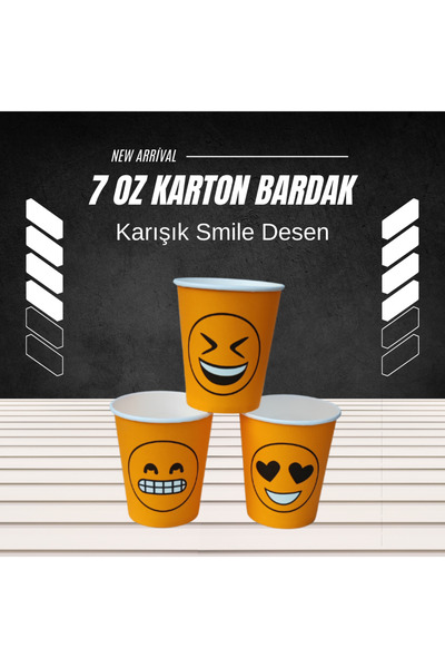 maycup 7 Oz Karton Bardak 1000 Adet Karışık Desen