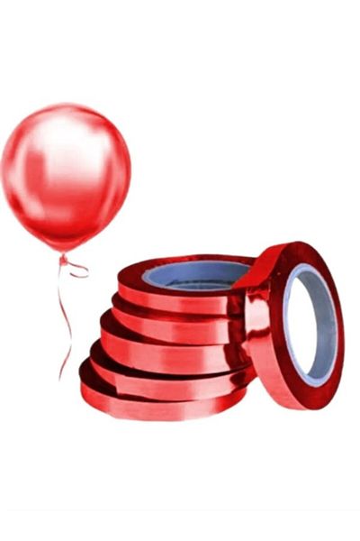 Onay Store Red Red Shiny Metallized Raffia 25 Meters - Raffia Balloon String and Gift Wrap Ornament Ribbon