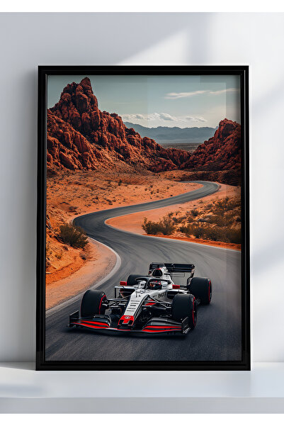 Home Formula 1 4K, Erkek Çocuk Odası Dekoru, Lamine Siyah Çerçeveli, Genç Oda...