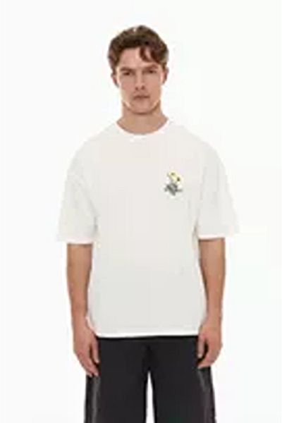 ACTIVE MODA - Men's Short Sleeve Tshirt Flower Printed Large Size Oversize Cotton
