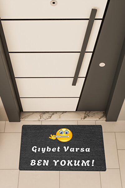 Dormot Home Висококачествен цифров печат, черен, изтривалка с мотив Gıybet2