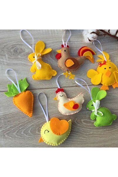 BFATASARIM مجموعة مفاتيح من اللباد لحيوانات المزرعة مكونة من 7 قطع