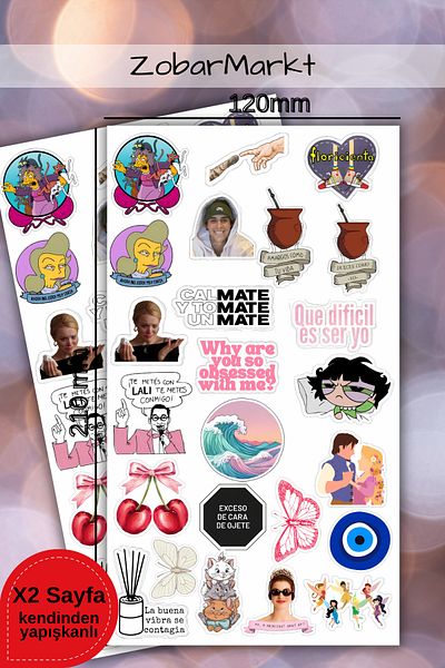 ZobarMarkt ONLINE MARKETING Pop Culture Chaos Sticker Set (Bullet Journal- Agenda - Laptop)