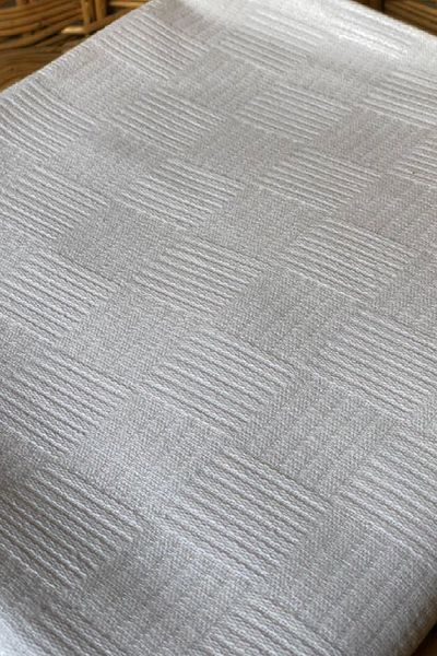 Cottonest 100% Cotton Couple Square Pattern White Pi̇Ke - Hotel Pi̇Ke
