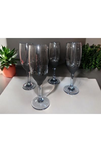 adana avm Smoked Color Coffee Side and Soft Drink Glass, Goblet Special Series from 6 L