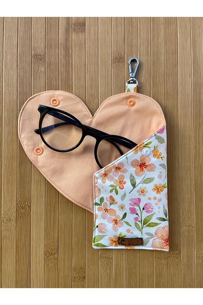 İsella Heart Glasses Case Flower Patterned Babydoll