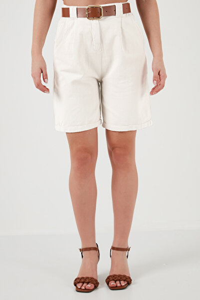 Lela Бавовняні короткі шорти з габардину з високою талією на поясі 668YP4710