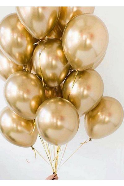 party world Set of 10 Gold Chrome Flying Balloons Shiny Chrome Balloons (12 Inch)