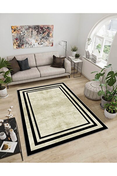 Dijidekor Shine M(31) Μαύρο Αντιολισθητικό Ψηφιακό Διακοσμητικό Χαλί με τύπωμ...