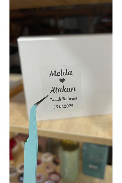 ARLetikettasarım Transparent Label 4X5 cm Set - 42 Pieces Promise, Henna, Engagement, Wedding Arletikettasarım
