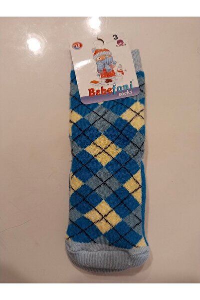 Masal Dünyası Bursa Kareli Desenli Erkek Çocuk Havlu Çorap 1-3 Yaş ( 6 Renk S...