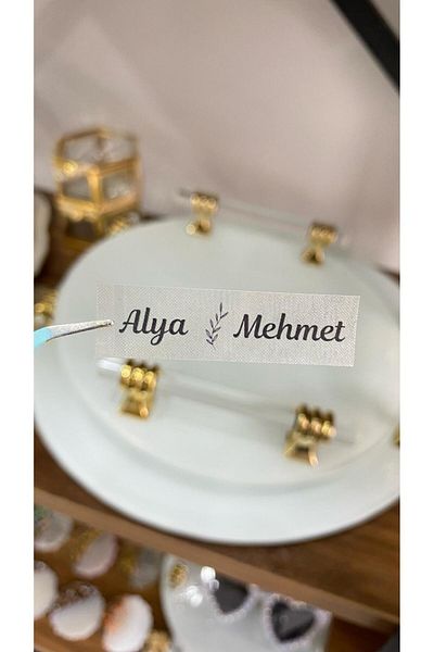 ARLetikettasarım Transparent Label 1.5 X 5 cm 135 Pieces Promise, Henna, Engagement, Wedding -