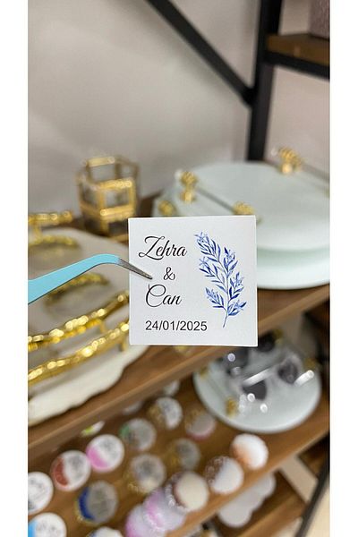 ARLetikettasarım 70 Promise, Henna, Engagement, Chocolate Tags in 3,5X3,5 cm Sizes Offered by Arletikettasarım.