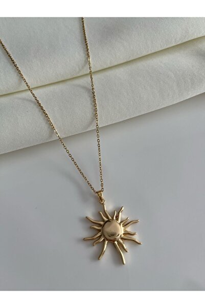 Nilsu Jewellery Accessory Çelik Vintage Güneş Detaylı Kadın Kolye