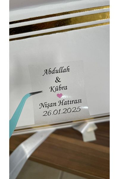 ARLetikettasarım Transparent Label 4X5 cm Set - 42 Pieces Promise, Henna, Engagement, Wedding Arletikettasarım