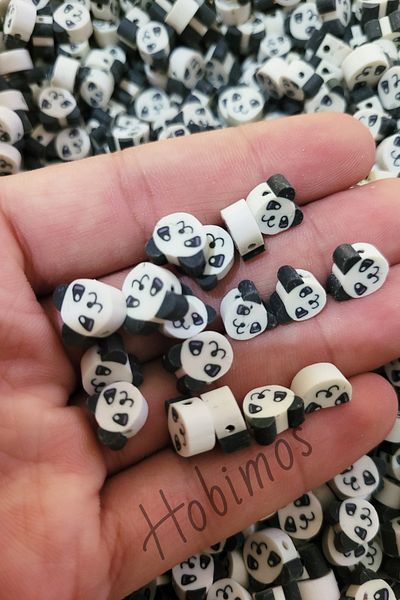 Hobimos 25 τεμάχια Panda Figure Fimo Beads - Κοσμήματα κατασκευής χάντρες