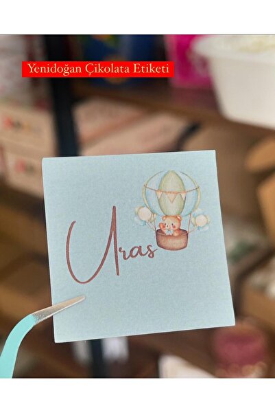 arl etiket tasarım dijital baskı merkezi Yenidoğan Çikolata Etiketi 3,5x3,5 c...