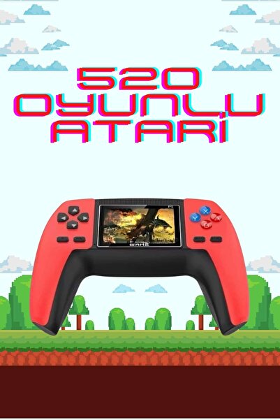 UCUZTEKNO 520 Retro Oyunlu El Konsolu Atari Oyun Konsolu Taşınabilir