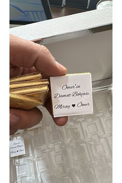 ARLetikettasarım Groom Bundle Tag Square 4X4 cm 54 Pieces - Arletikettasarım