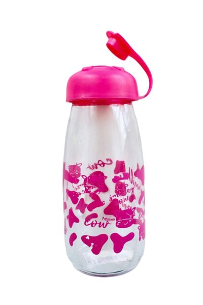Renga 240 Cc Patterned Milk Bottle / Pink