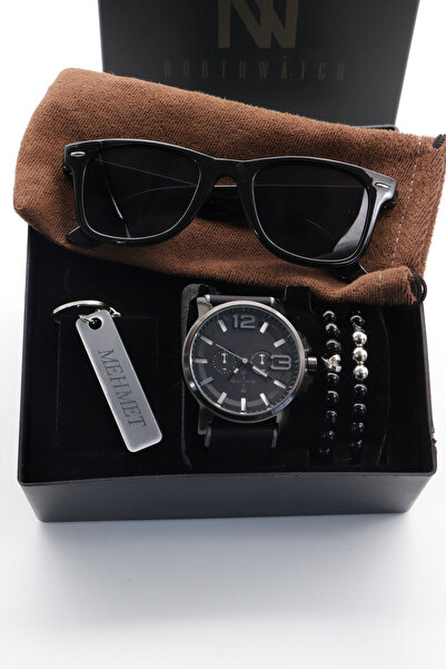 Northwatch Erkek Kol Saati Gözlük Isimli Anahtarlık Ve Bileklik Set