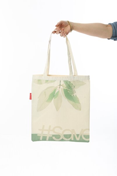 Baghashtag Save Green Printed Cloth Bag