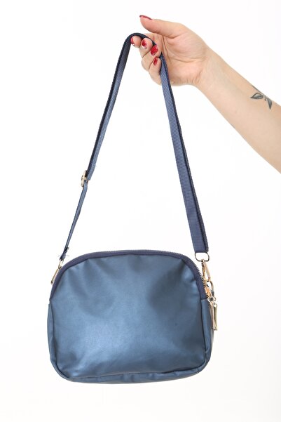 Baghashtag Синя водонепроникна шкіряна сумка з 3 відділеннями та кришкою